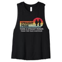 Thank A Straight Person Today For Your Existence Straight Women's Racerback Cropped Tank