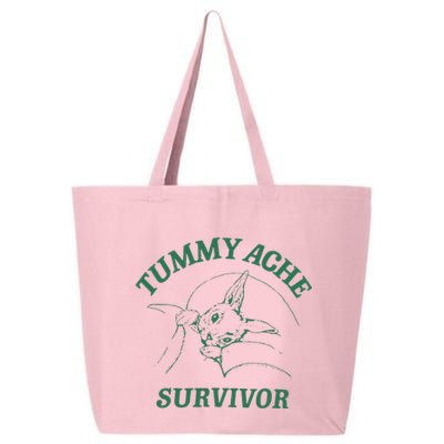Tummy Ache Survivor Funny Rabbit Meme Bunny Lover 25L Jumbo Tote