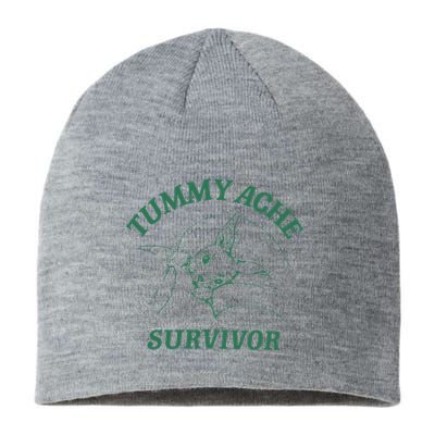 Tummy Ache Survivor Funny Rabbit Meme Bunny Lover Sustainable Beanie
