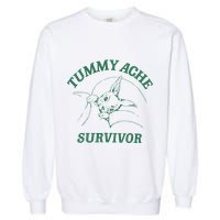 Tummy Ache Survivor Funny Rabbit Meme Bunny Lover Garment-Dyed Sweatshirt