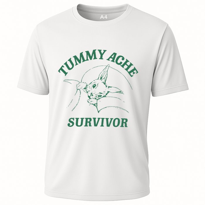 Tummy Ache Survivor Funny Rabbit Meme Bunny Lover Performance Shirt