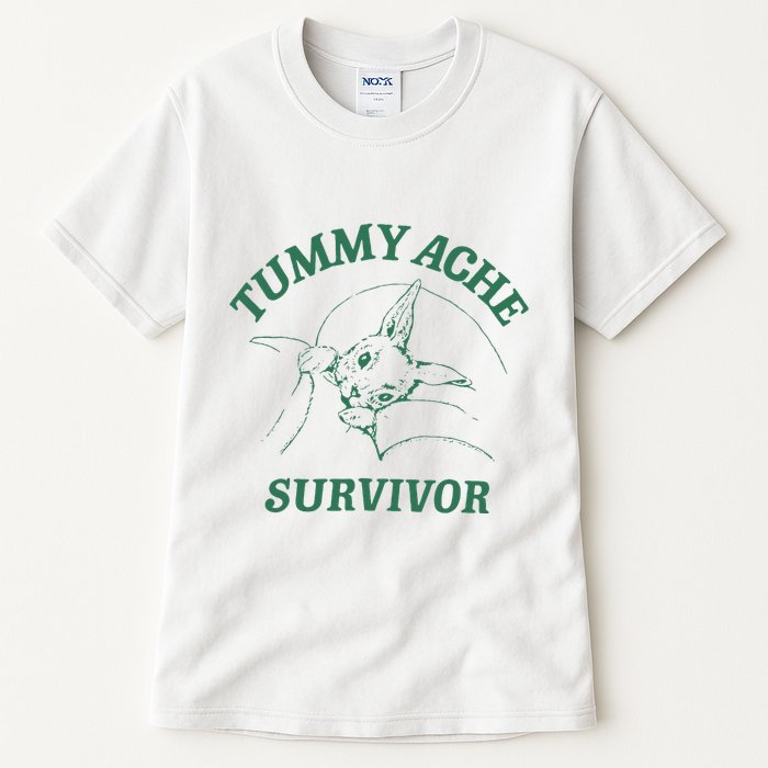 Tummy Ache Survivor Funny Rabbit Meme Bunny Lover Tall T-Shirt