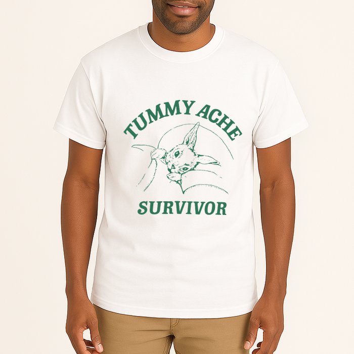 Tummy Ache Survivor Funny Rabbit Meme Bunny Lover Tall T-Shirt