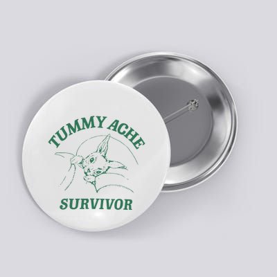 Tummy Ache Survivor Funny Rabbit Meme Bunny Lover Button