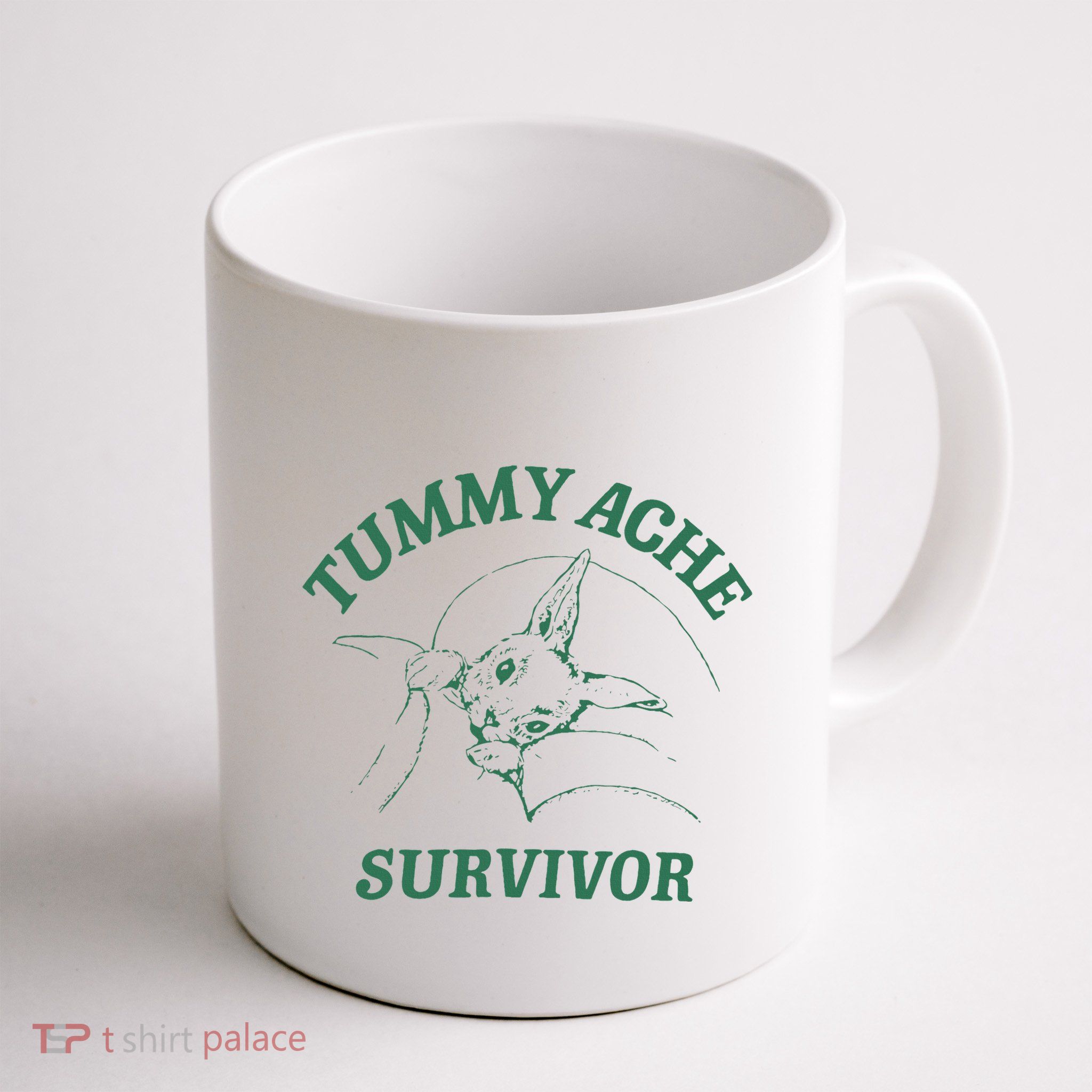 Tummy Ache Survivor Funny Rabbit Meme Bunny Lover Mug