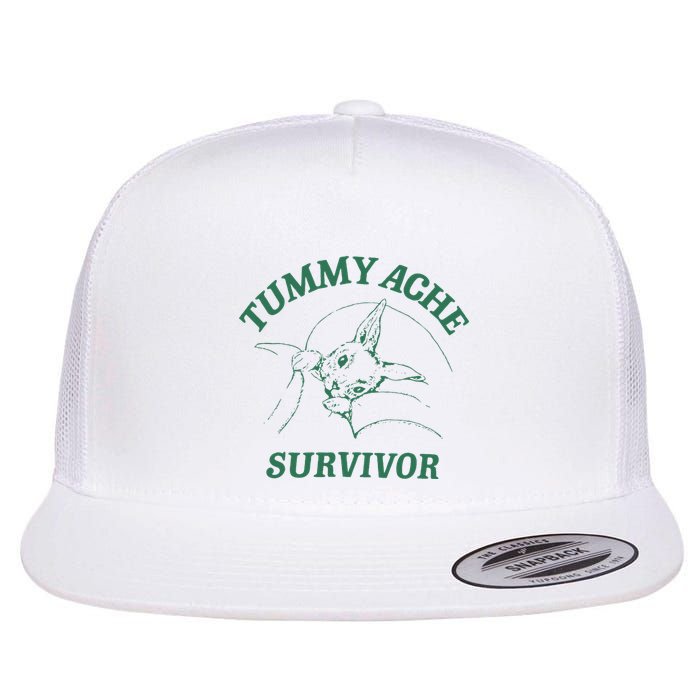 Tummy Ache Survivor Funny Rabbit Meme Bunny Lover Flatbill Hat