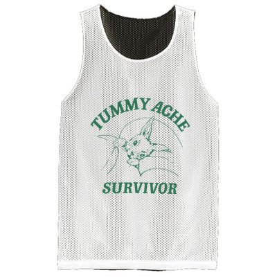 Tummy Ache Survivor Funny Rabbit Meme Bunny Lover Mesh Reversible Basketball Jersey Tank