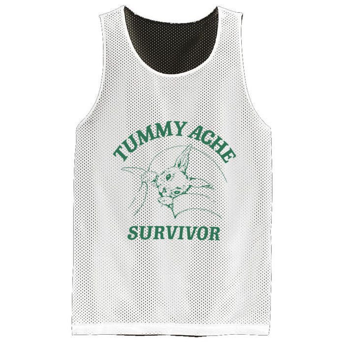 Tummy Ache Survivor Funny Rabbit Meme Bunny Lover Mesh Reversible Basketball Jersey Tank