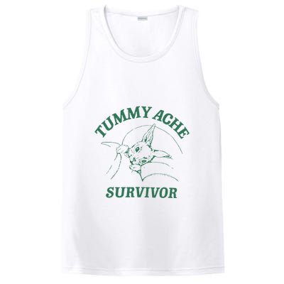 Tummy Ache Survivor Funny Rabbit Meme Bunny Lover PosiCharge Competitor Tank