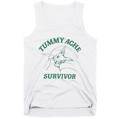 Tummy Ache Survivor Funny Rabbit Meme Bunny Lover Tank Top