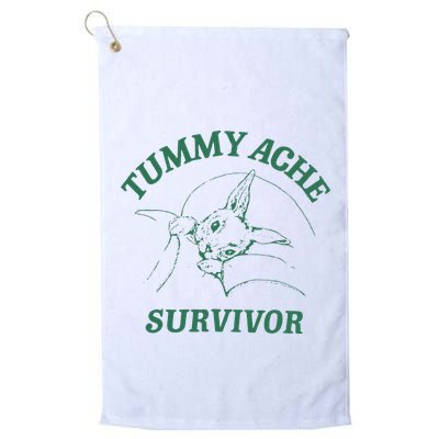 Tummy Ache Survivor Funny Rabbit Meme Bunny Lover Golf Towel