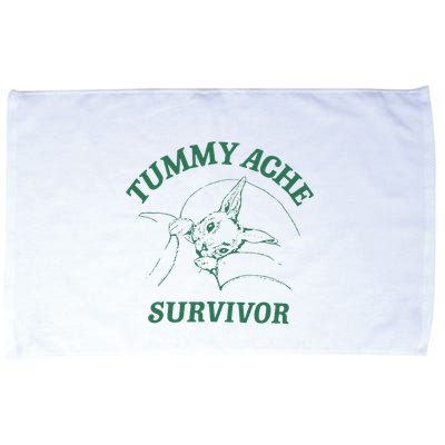 Tummy Ache Survivor Funny Rabbit Meme Bunny Lover Microfiber Hand Towel