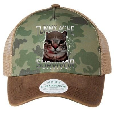 Tummy Ache Survivor Cat Meme Funny Saying Animals Legacy Tie Dye Trucker Hat
