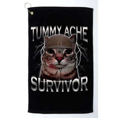 Tummy Ache Survivor Cat Meme Funny Saying Animals Golf Towel