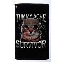 Tummy Ache Survivor Cat Meme Funny Saying Animals Golf Towel