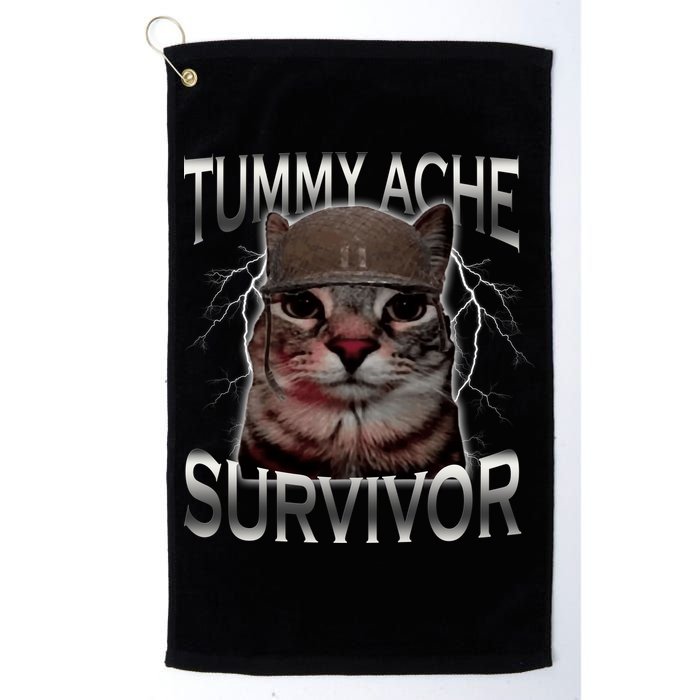 Tummy Ache Survivor Cat Meme Funny Saying Animals Golf Towel