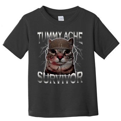 Tummy Ache Survivor Cat Meme Funny Saying Animals Toddler T-Shirt