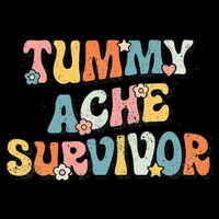 Tummy Ache Survivor Stomach Ache Vintage Bucket Hat