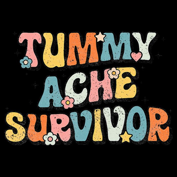 Tummy Ache Survivor Stomach Ache Vintage Bucket Hat