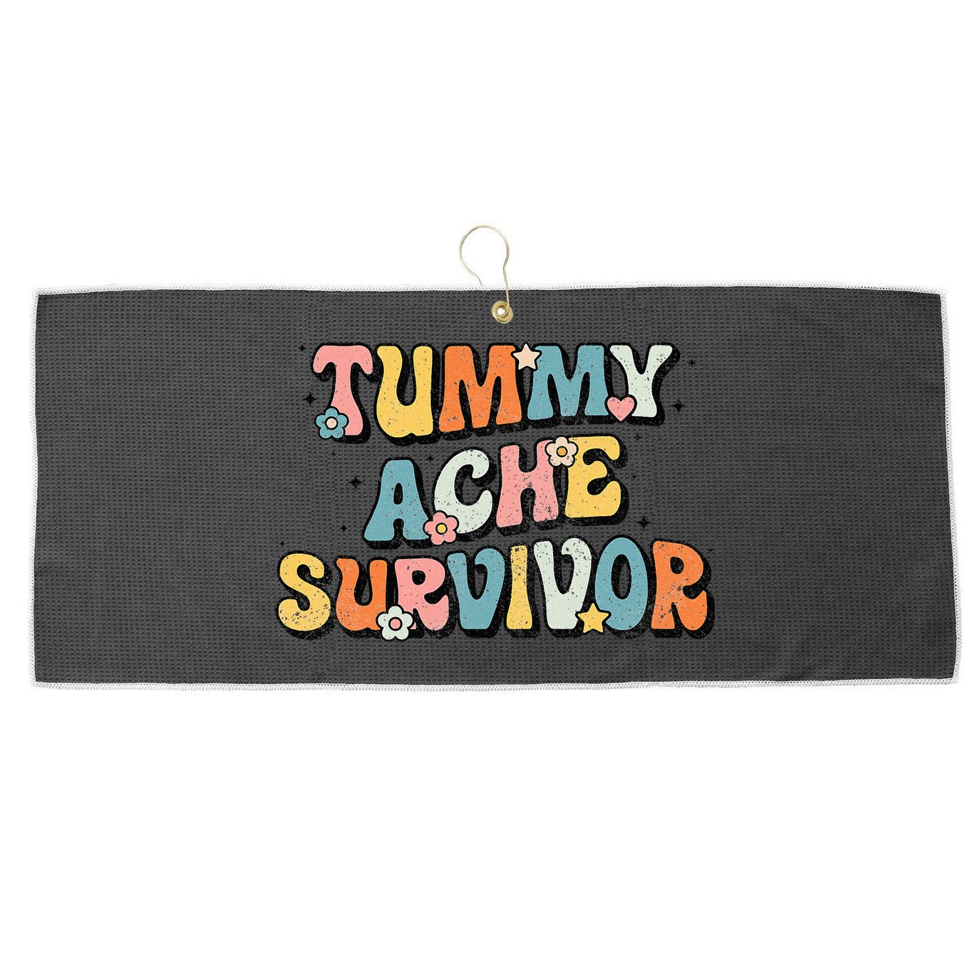 Tummy Ache Survivor Stomach Ache Vintage Large Microfiber Waffle Golf Towel