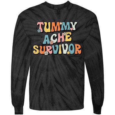 Tummy Ache Survivor Stomach Ache Vintage Tie-Dye Long Sleeve Shirt