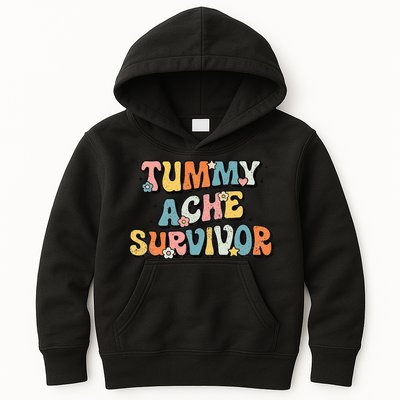 Tummy Ache Survivor Stomach Ache Vintage Kids Hoodie