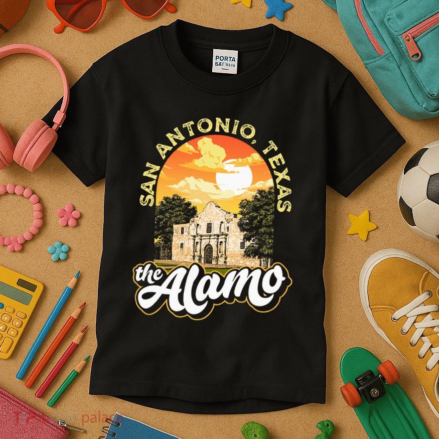 The Alamo San Antonio Texas Mission Vintage Retro Remember Kids T-Shirt