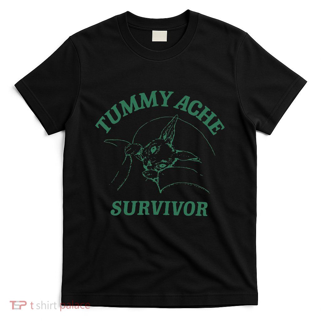 Tummy Ache Survivor Funny Rabbit Meme Bunny Lover T-Shirt