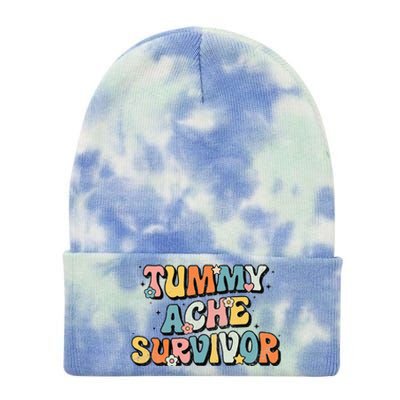 Tummy Ache Survivor Stomach Ache Vintage Tie Dye 12in Knit Beanie