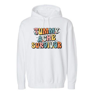 Tummy Ache Survivor Stomach Ache Vintage Garment-Dyed Fleece Hoodie