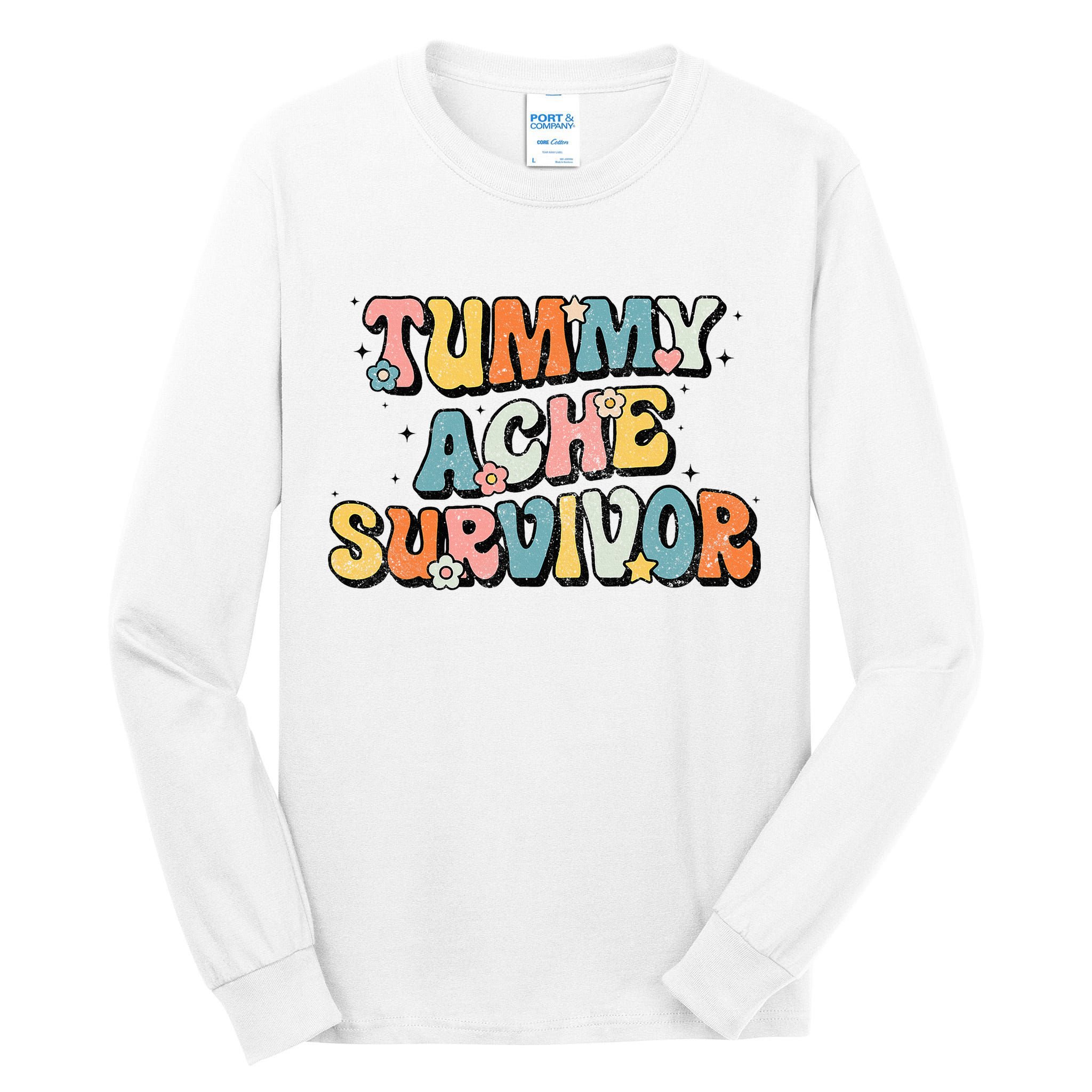 Tummy Ache Survivor Stomach Ache Vintage Tall Long Sleeve T-Shirt