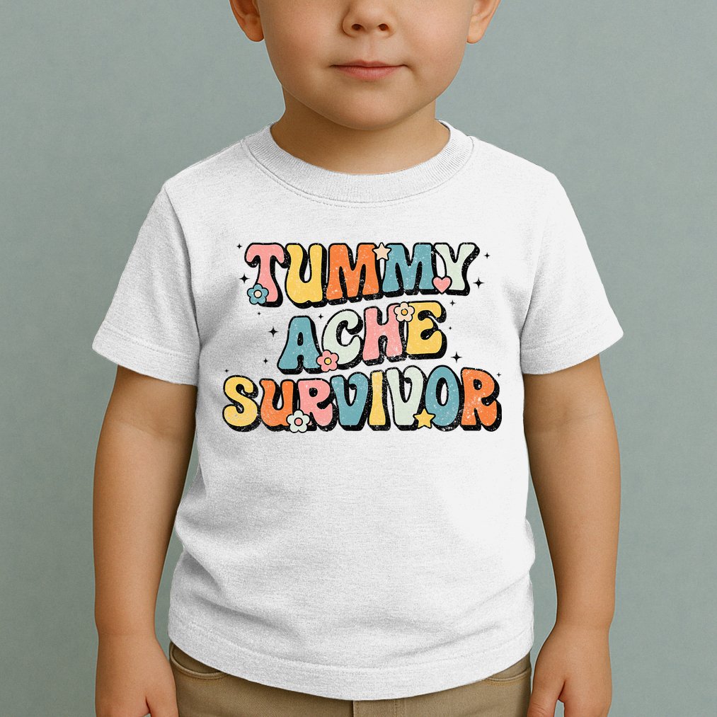 Tummy Ache Survivor Stomach Ache Vintage Toddler T-Shirt
