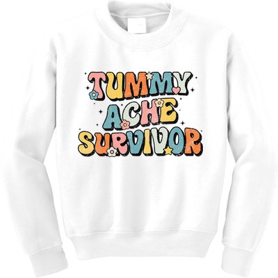 Tummy Ache Survivor Stomach Ache Vintage Kids Sweatshirt