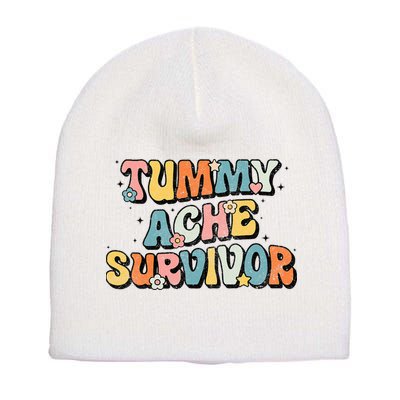 Tummy Ache Survivor Stomach Ache Vintage Short Acrylic Beanie