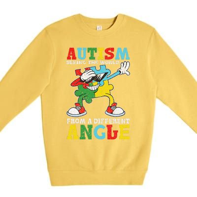 Teacher Autism Seeing The World From A Different Angle Premium Crewneck Sweatshirt