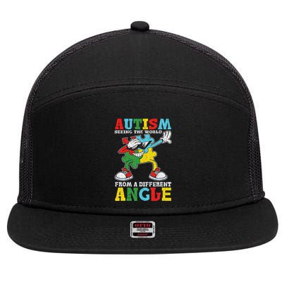 Teacher Autism Seeing The World From A Different Angle 7 Panel Mesh Trucker Snapback Hat