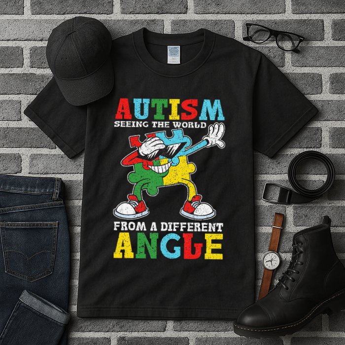 Teacher Autism Seeing The World From A Different Angle Tall T-Shirt