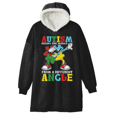 Teacher Autism Seeing The World From A Different Angle Hooded Wearable Blanket