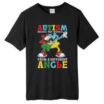 Teacher Autism Seeing The World From A Different Angle Tall Fusion ChromaSoft Performance T-Shirt