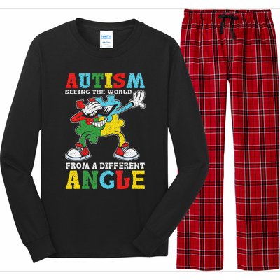 Teacher Autism Seeing The World From A Different Angle Long Sleeve Pajama Set