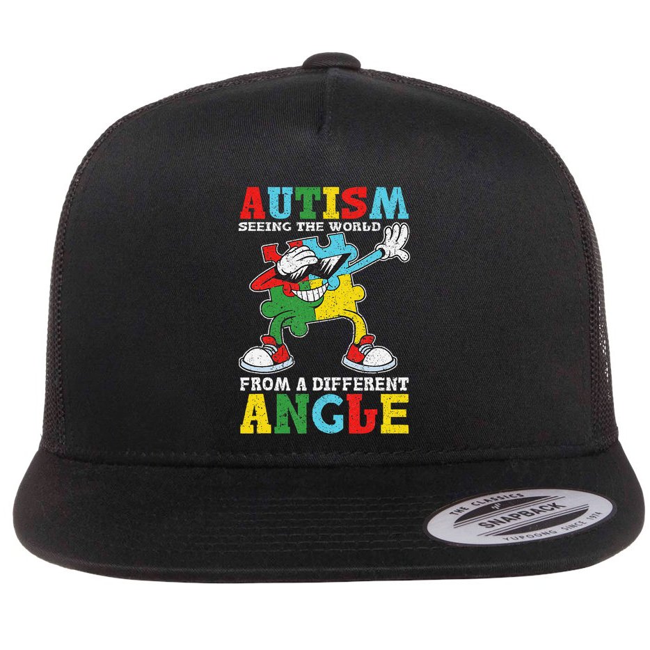 Teacher Autism Seeing The World From A Different Angle Flatbill Hat