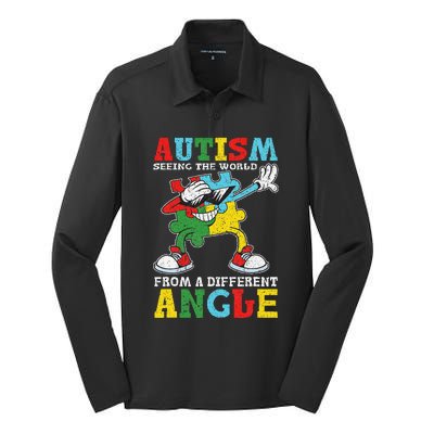 Teacher Autism Seeing The World From A Different Angle Silk Touch Performance Long Sleeve Polo