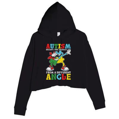 Teacher Autism Seeing The World From A Different Angle Crop Fleece Hoodie