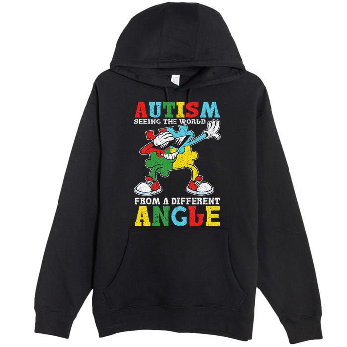 Teacher Autism Seeing The World From A Different Angle Premium Pullover Hoodie