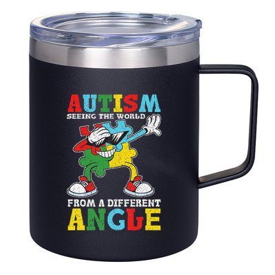 Teacher Autism Seeing The World From A Different Angle 12oz Stainless Steel Coffee Mug