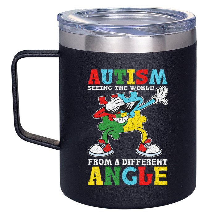 Teacher Autism Seeing The World From A Different Angle 12oz Stainless Steel Coffee Mug