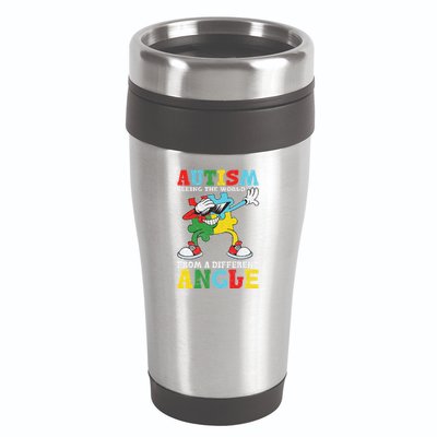 Teacher Autism Seeing The World From A Different Angle 16oz Travel Tumbler
