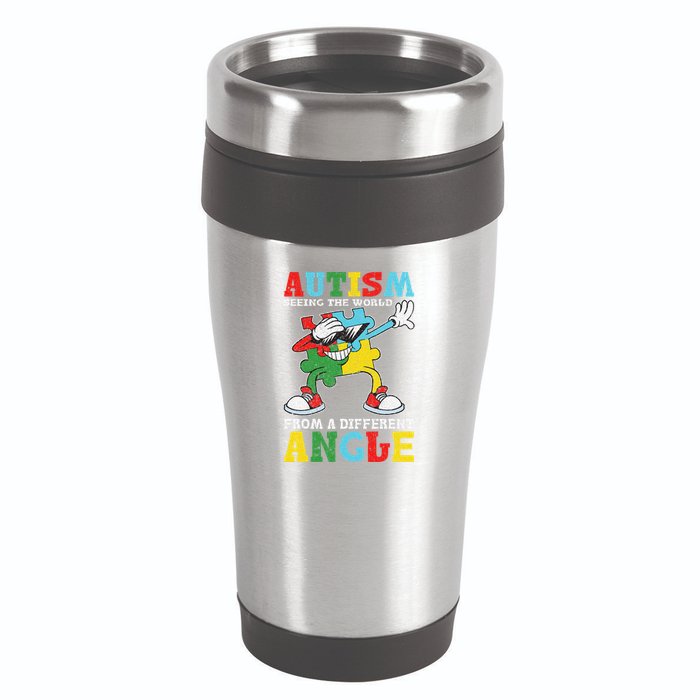 Teacher Autism Seeing The World From A Different Angle 16oz Travel Tumbler