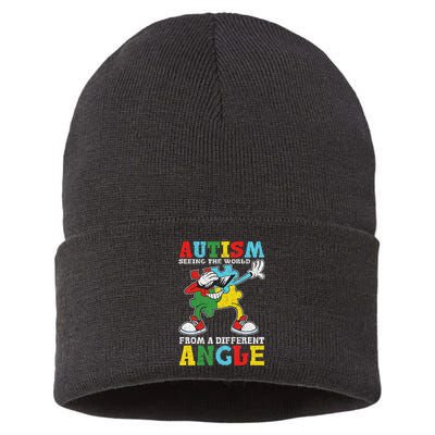 Teacher Autism Seeing The World From A Different Angle Sustainable Knit Beanie