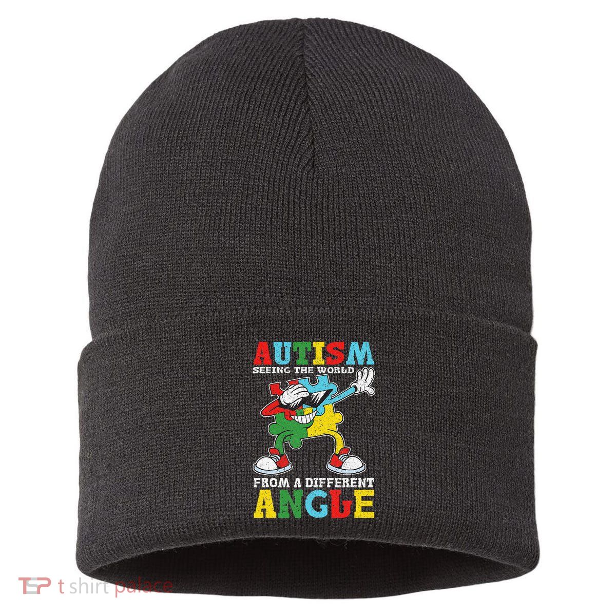 Teacher Autism Seeing The World From A Different Angle Sustainable Knit Beanie